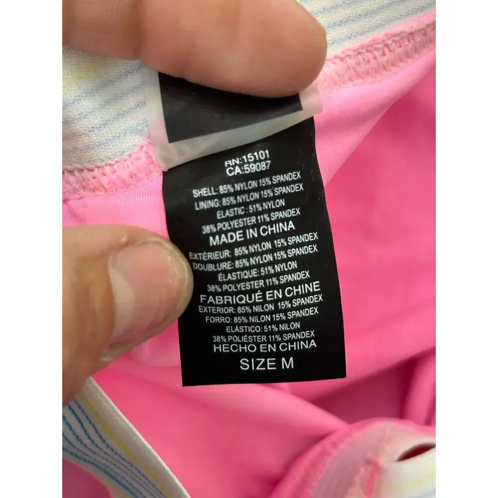 Dolce Vita Women's Pink Blue Blaire One Piece Swimsuit Size Medium
